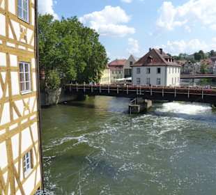 Blick vom alten Rathaus auf die Regnitz