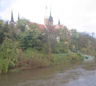 Widok na zamek wraz katedrą od strony rzeki Soławy