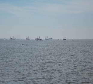 Am neuen Strand von Büsum, die Kutter-Regatta 
