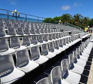Tribünen für das Blumenfestival in Funchal 