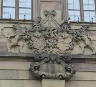 Blick zum Neuen Rathaus von Bad Kissingen