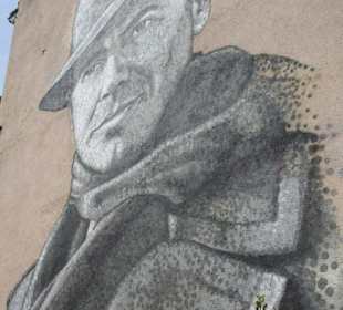 Graffiti Porträt Jean Moulin