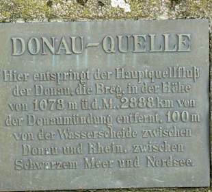 Gedenktafel an der Donauquelle