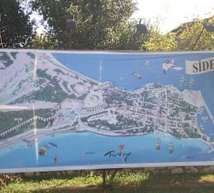 Kurz vor Side dieser Stadtplan