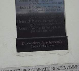 Kriegerdenkmal Benzenzimmern