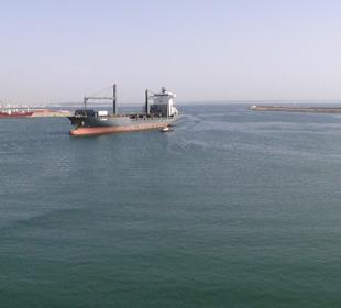 Hafen von Agadir aus der Kabine fotografiert