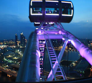 Singapur Flyer, bei Nacht am schönsten.