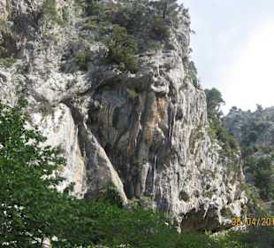 Blick zum einem "Wand" der Schlucht