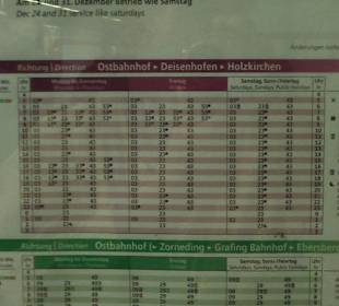 Abfahrzeiten der S Bahn