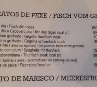 Café Criolo Speisekarte