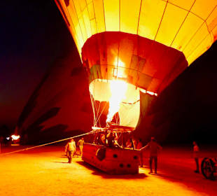 Gleich hebt der Korb ab