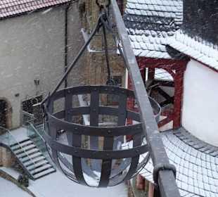 Der Feuerkorb am Hexenturm der Veste Heldburg