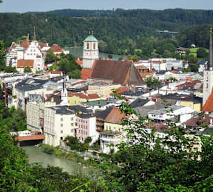 Blick auf die Altstadt von Wasserburg am Inn