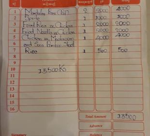 Rechnung für 2 Personen