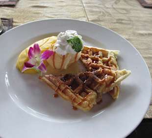 Waffeln mit Mango