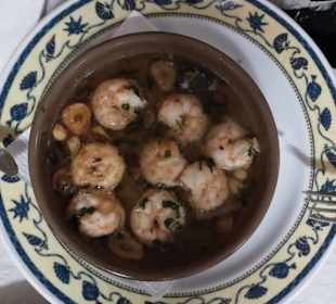 Shrimps in Knoblauchöl