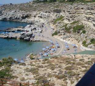 Der Strand beim Hotel Kalithea Mare Palace