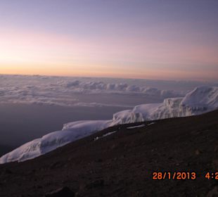 Rebmann-Gletscher bei Sonnenaufgang
