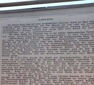 Informationstafel über Alanya