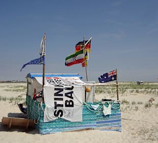 Krabbenhütte/Rückseite, Wittdün im Hintergrund