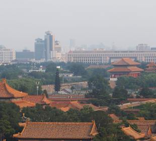 Widok z góry w parku na Zakazane Miasto.