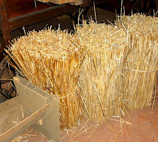 Stroh für die Dächer