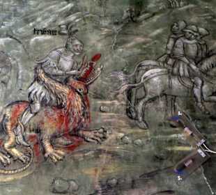 Tristan-Zimmer: Malereien in Terra-Verde - Technik