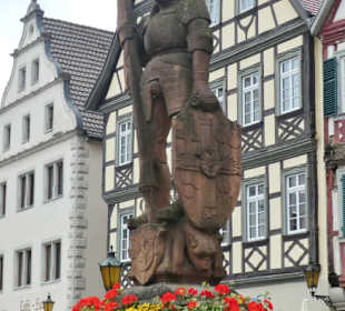 Der Milchlingsbrunnen auf dem Marktplatz
