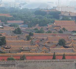 Widok z góry w parku na Zakazane Miasto.