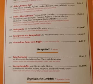 Speisekarte