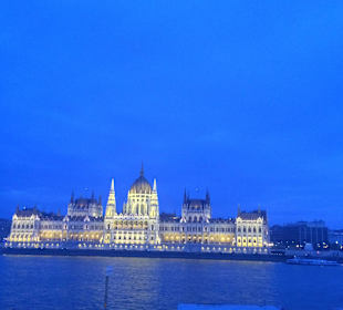 Budapest Parliament - with lights on 