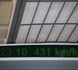 Geschwindigkeitsanzeige im Transrapid