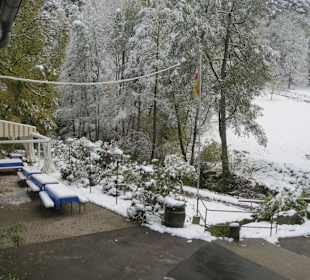 Biergarten im Winter