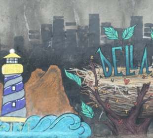Graffiti an der Küste von Punta del Hidalgo