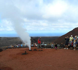 Sul vulcano Timanfaya di Lanzarote