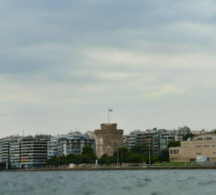 Thessaloniki Strandpromenade- schöne Café mit Blic