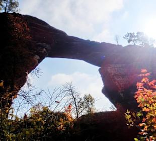 Prebischtor bei Gegenlicht (Tschechien)