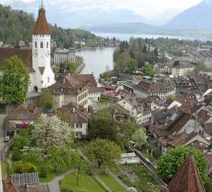 Blick vom Schloss Thun Richtung See