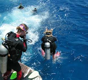 Der erste Drift-Dive vom fahrenden Boot