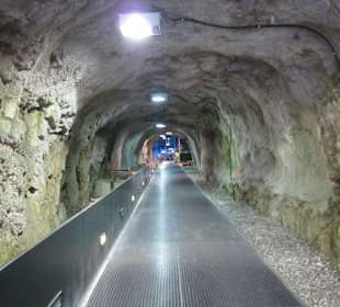 Stollensytem im Berg Zugang zum Lift