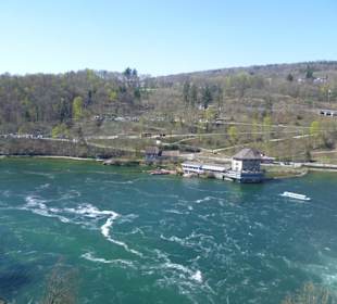 Blick auf Rheinfallbecken und Schlössli Wörth