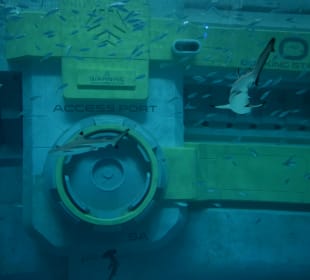 Aquarium mit Untersee-Station