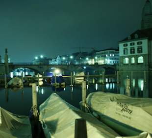 At night