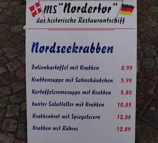 Schiffsrestaurant Nordertor, Angebote zu den Krabb