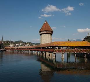 Ausblick auf die Kapellbrücke vom Rathaus-Steg
