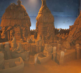 Fischerdorf-Krippe - Panorama von rechts II