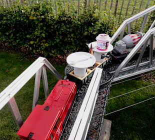 Ein Zug mit Ladung auf dem Weg zu den Gästen