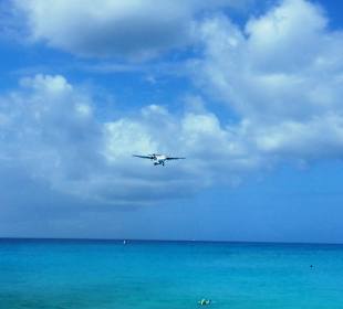 Ankommendes Flugzeug