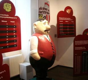 Ausstellungseingang mit Gewichtsmessung