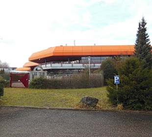 Aquarena vom Hoteleingang aus